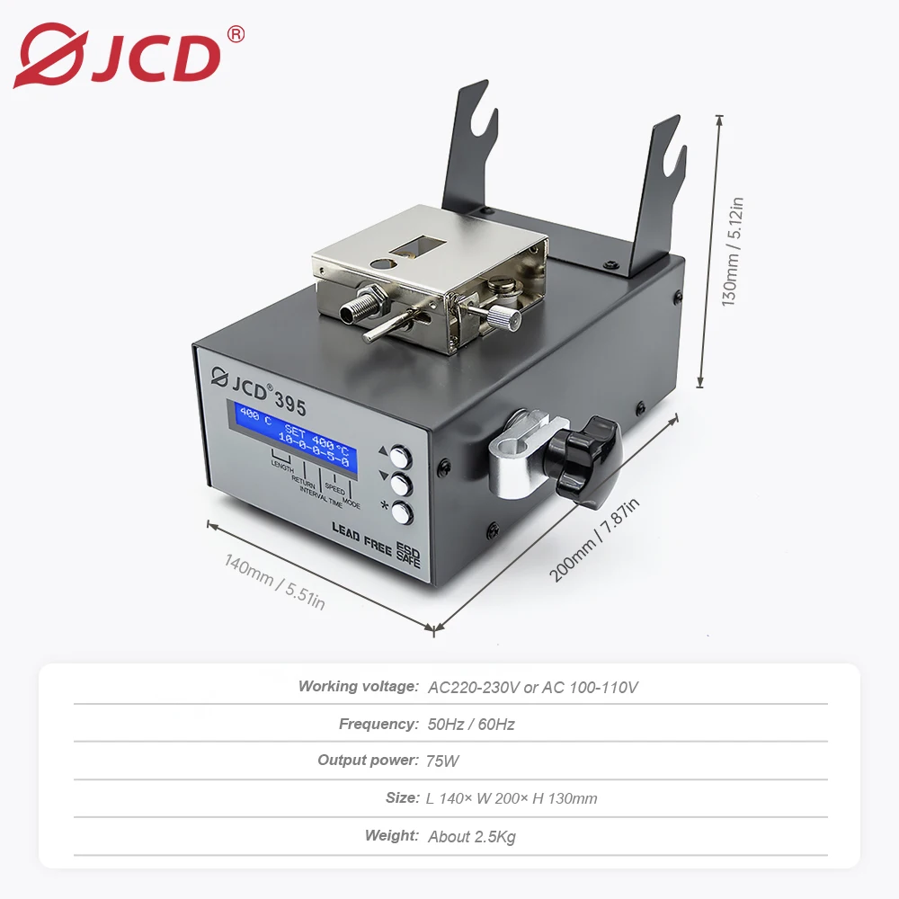 JCD 395 Automatic Tin Discharge Soldering Station 75W High-Power Fast Heating Soldering Iron HD Screen Display Welding Tools