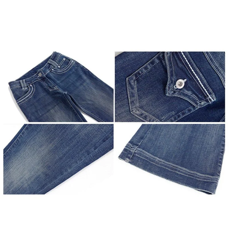 Girls Classic Fashion Low Waist Flared Jeans Women Loose Fit Casual Pants Hot Sale Female Straight Leg Denim Trousers