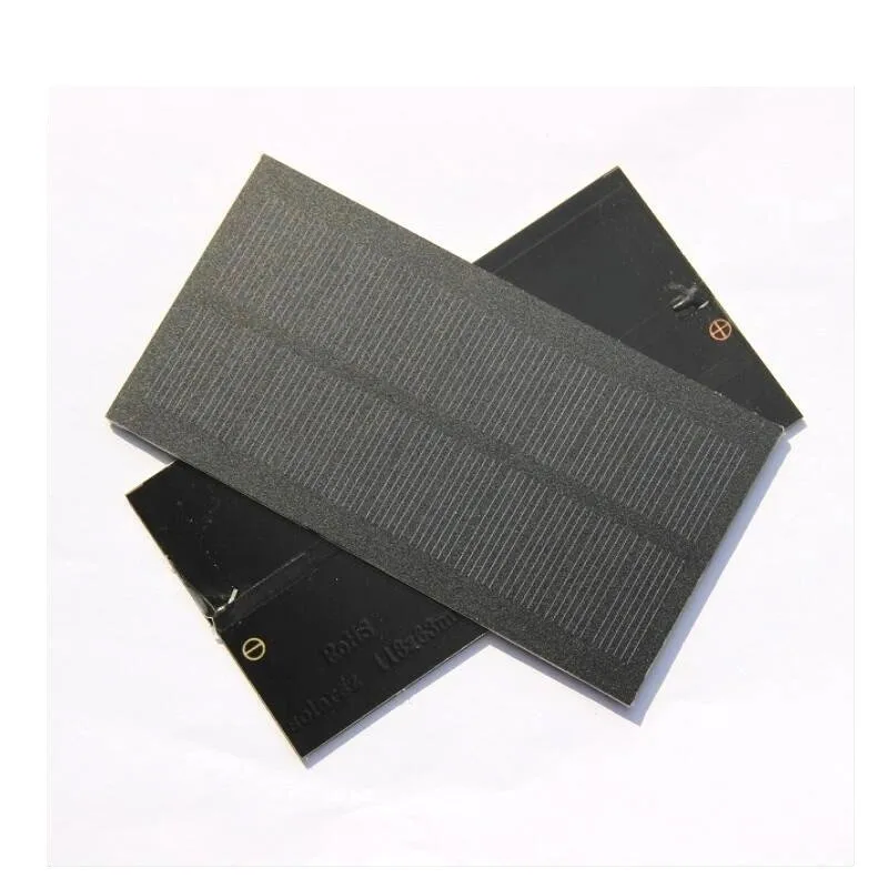 Wholesale 1Watt 5.5V Monocry Silicon  Solar Panel  Cell  DIY  Solar Charger For 3.7V-5V Power Battery 118X63MM   10pcs/lot