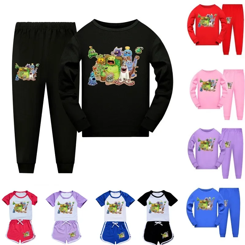 Kids My Singing Monster Pajamas or Sportwear Clothing Summer Tshirt   Shorts and Autume Long Shirt Trorsers Homewear or Outfit