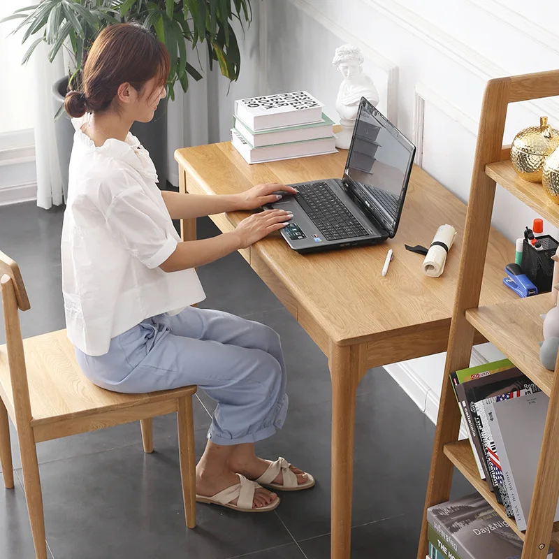 

Customizable Japanese Computer Desk Simple Modern Household All Solid Wood Writing Desk Home Office Desk