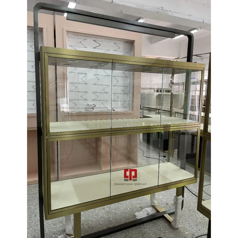 custom.Luxury Jewelry Counter Cabinet Show Display Glass Jewelry Showcase Jewelry Shop Window Display