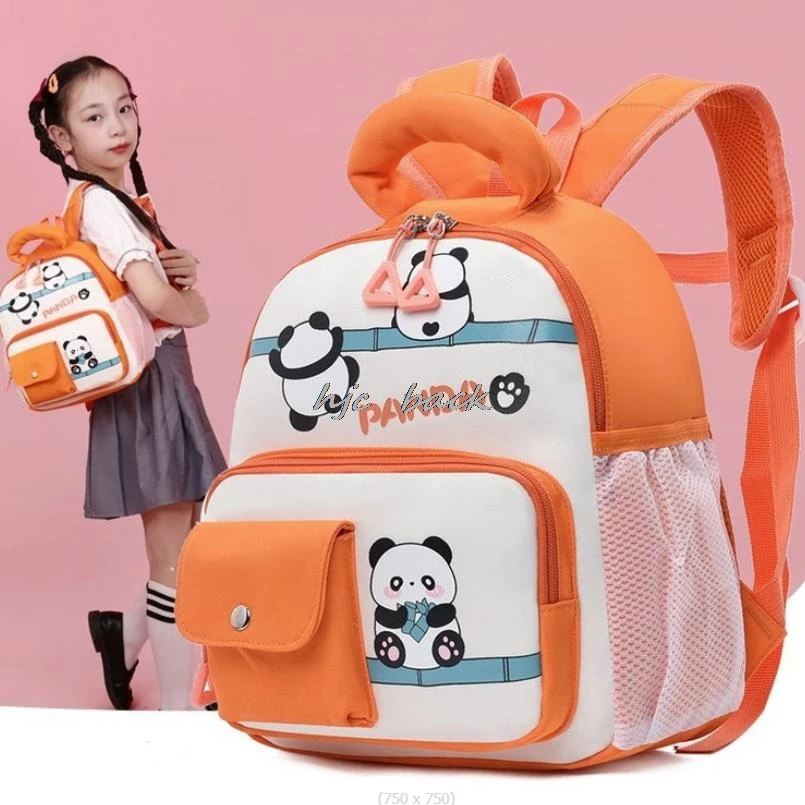 Hot Big panda New Fashionable Cartoon Pattern Children's School Bag Cute Print Lightweight Backpack Kindergarten For Boys Girls