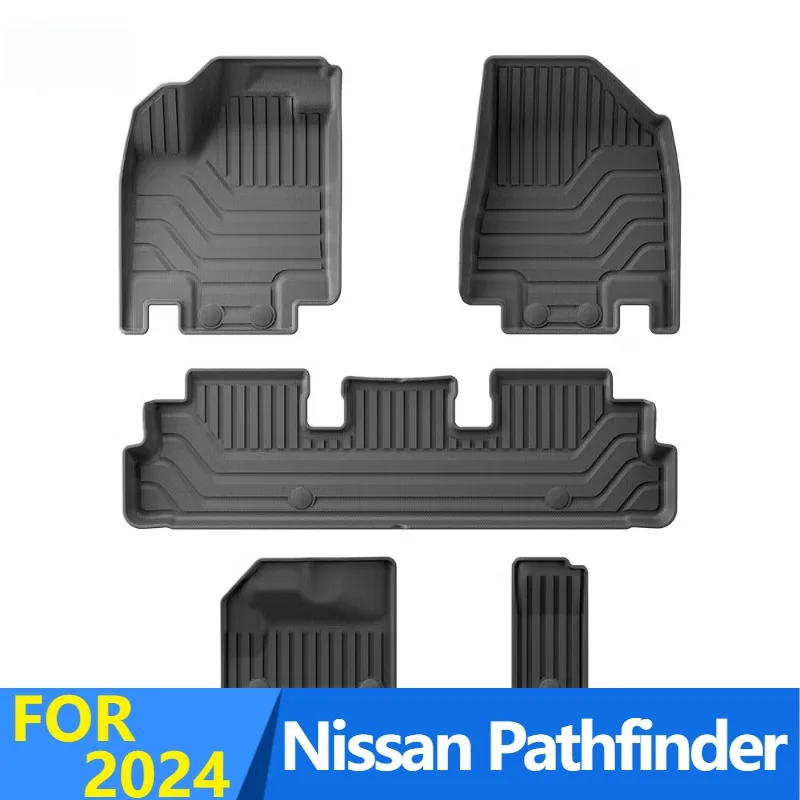 Car Floor Mats for Nissan Pathfinder 2024 TPE Floor Mats All-Weather Waterproof Car Mats Easy Clean Accessory