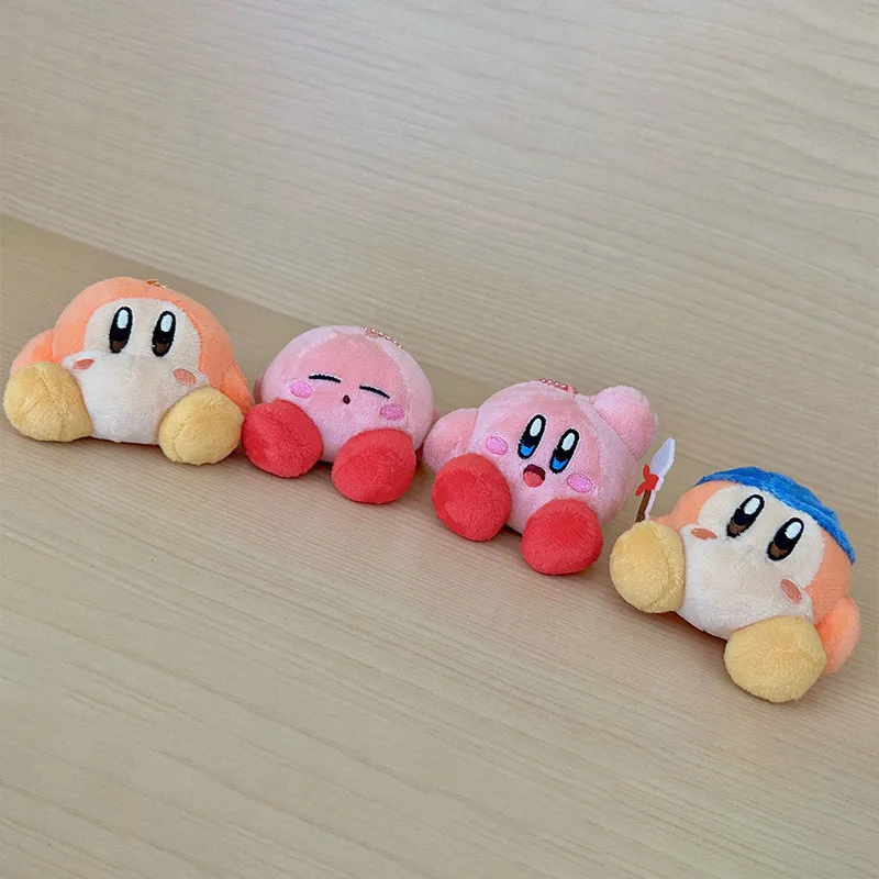 Cute Kawaii Gashapon Kirby Soft Plush Pink Demon Doll Figure Capsule Toy Cute Anime Bag Keychain Mini Kids Gift