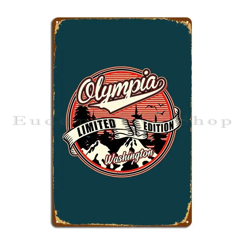 Olympia Washington Limited Edition Metal Plaque Poster Customized Mural Design Wall Cave Retro Tin Sign Poster