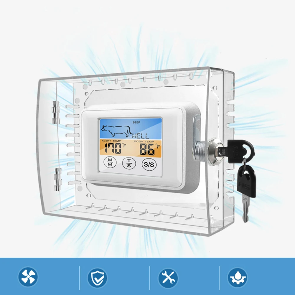 1 Pcs Thermostat Lock Box With Key For Wall Mounted Thermostat Lock Box Transparent Thermostat Guard Protector