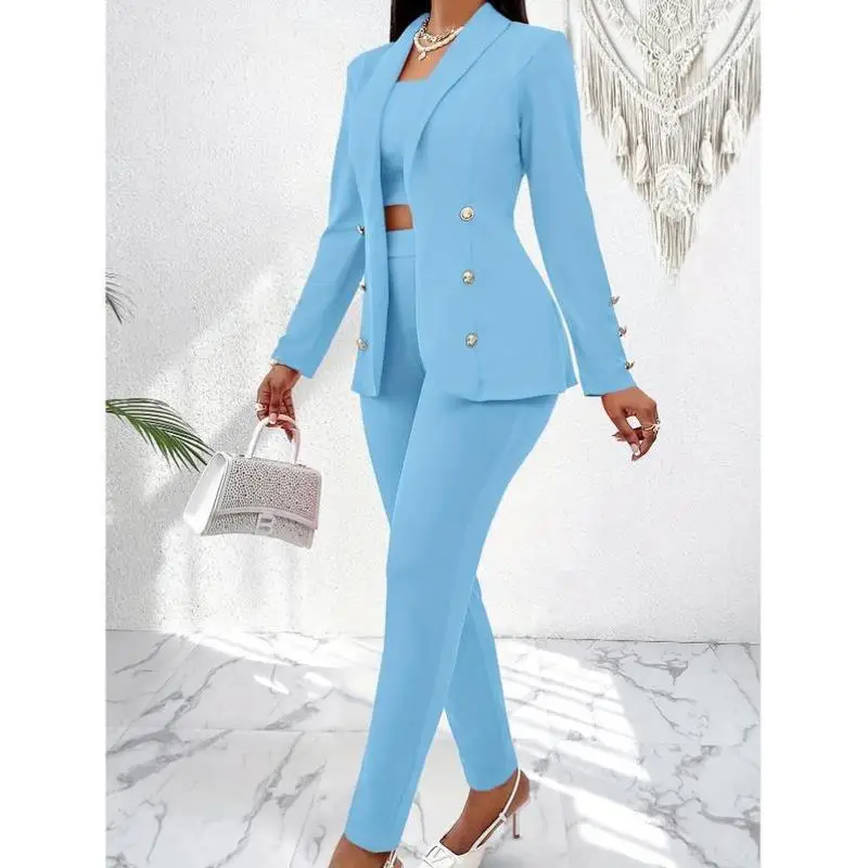 

Women's Casual Sport Suit New Arrival Cross-Border Strap Ba Top ort Pants Seven Sve Length Autumn Season Brand TLA7706