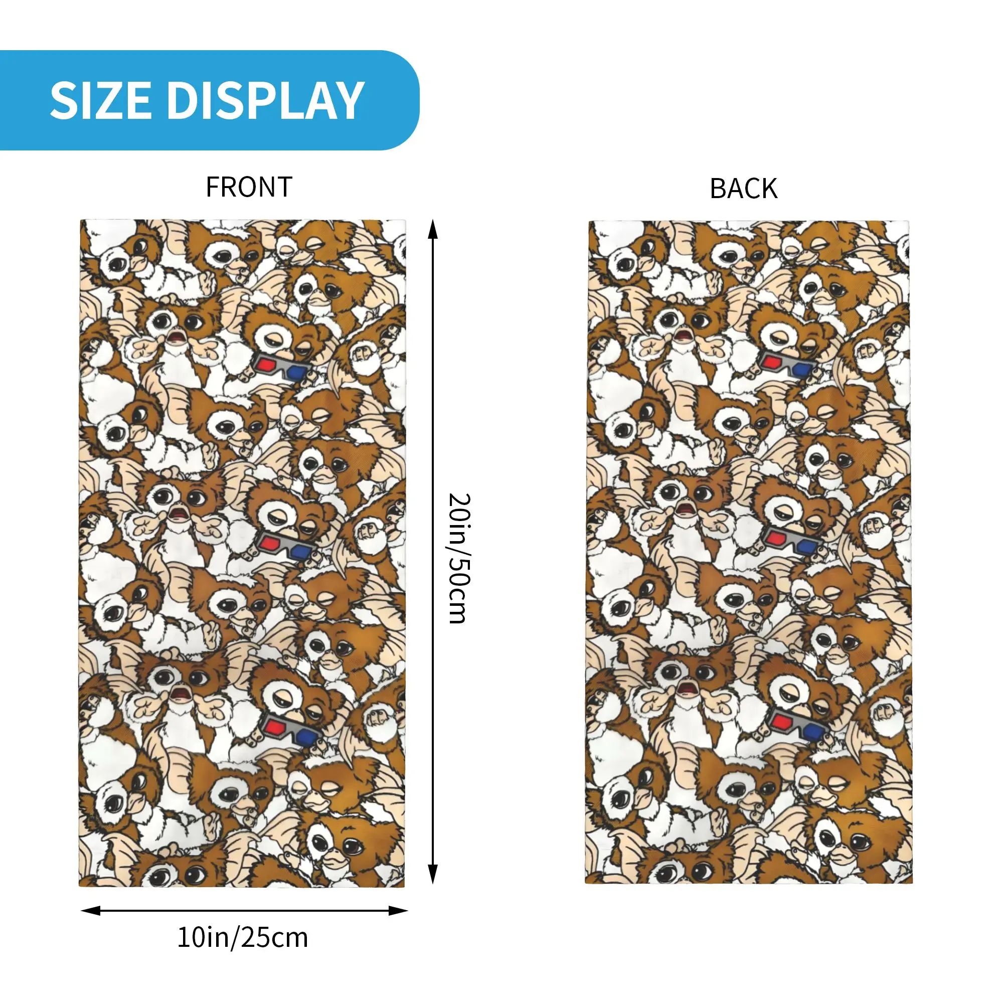 Gremlins'ES Gizmo 80s Movie Comedy  Bandana Neck Warmer Men Women Winter Ski Hiking Scarf Gaiter Mogwai Horror Face Cover