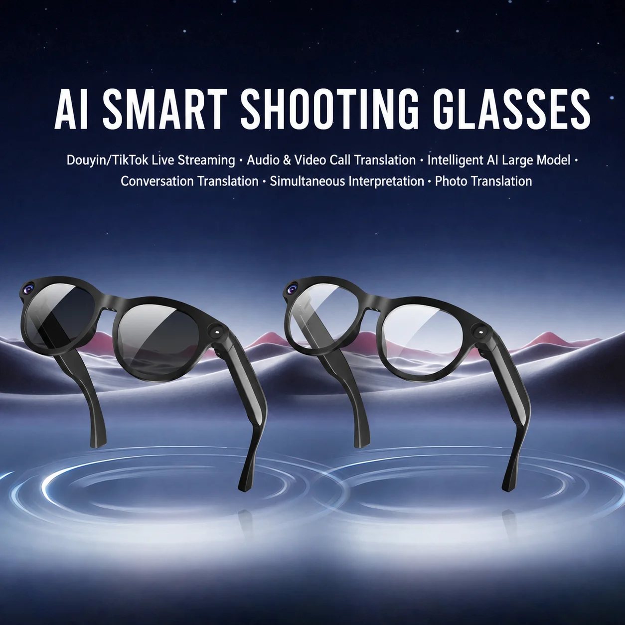 CY05 Voice AI Assistant Smart Glasses Touch & Physical Dual Button Control Hands-free Call Music Play 290mAh Long Battery Daily