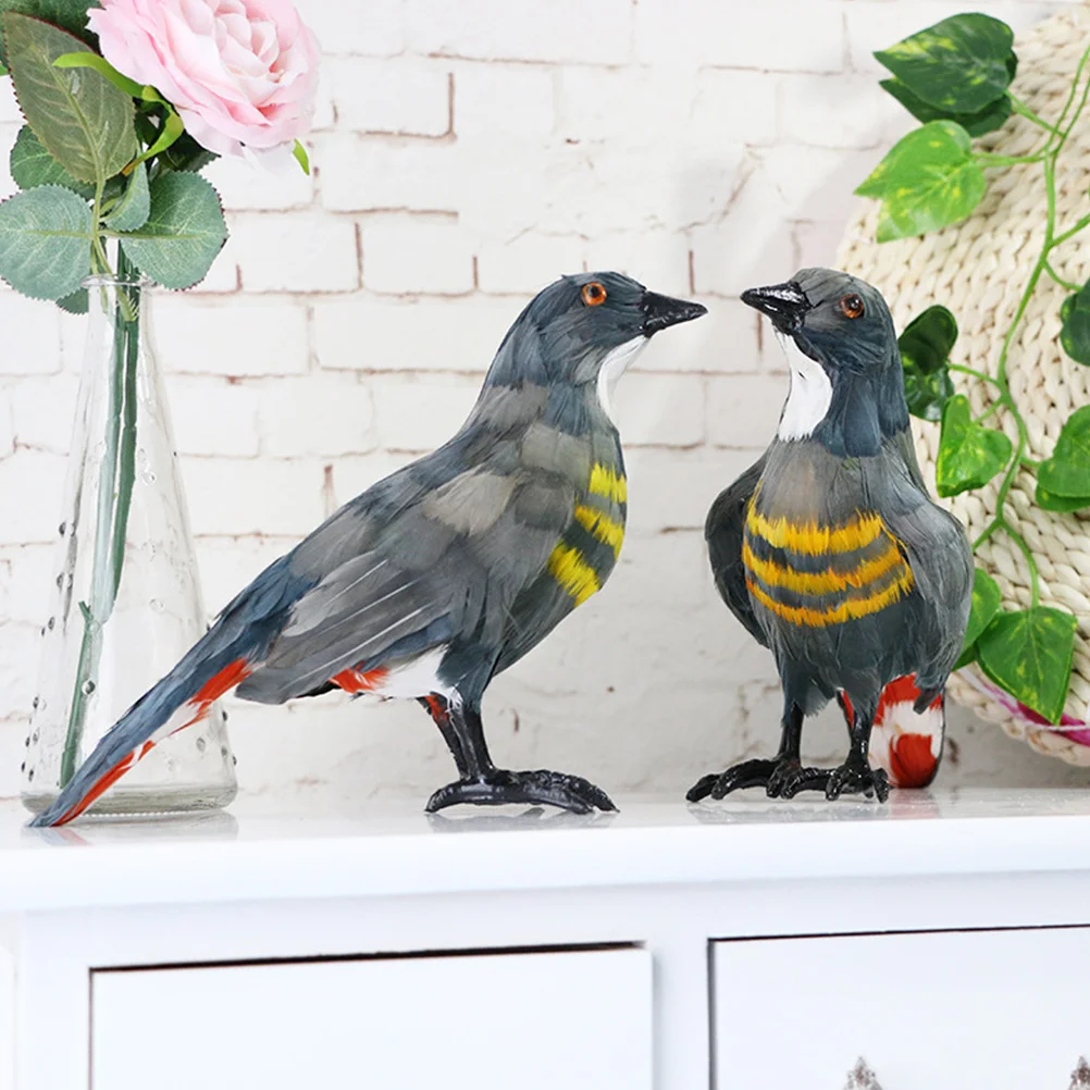 

Feathered Cuckoo Bird Home Decor Party Display Ornament Kids Gift Cuckoo Adornment Simulated Animal Statue Handicraft