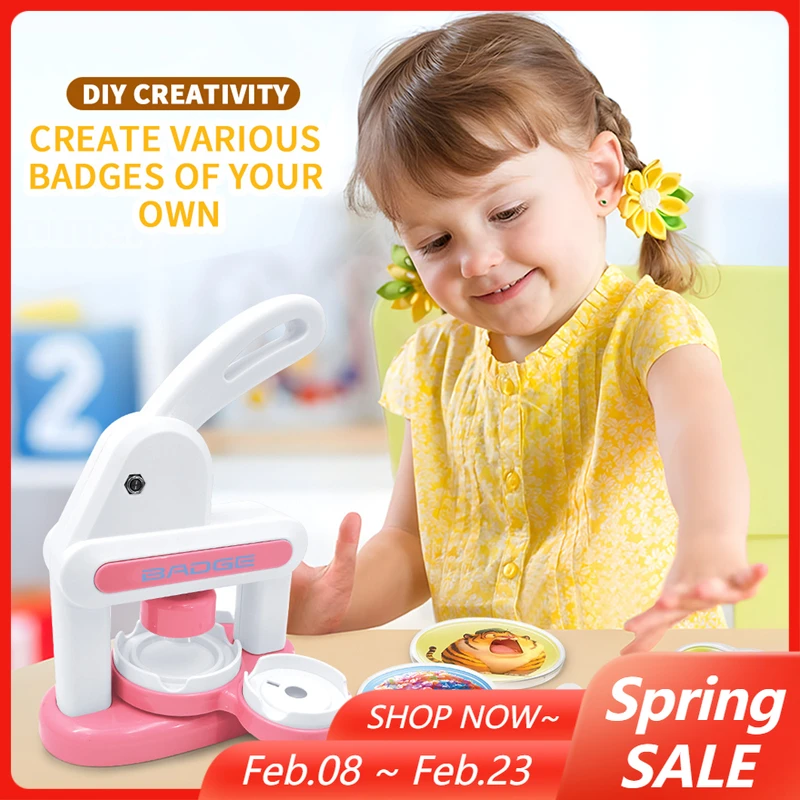 

Детский значок «сделай сам», создатель пуговиц для изготовления круглых/сердечек/брелоков, многоразовый акриловый значок для пресса, художественный значок для девочек и мальчиков, рождественский подарок