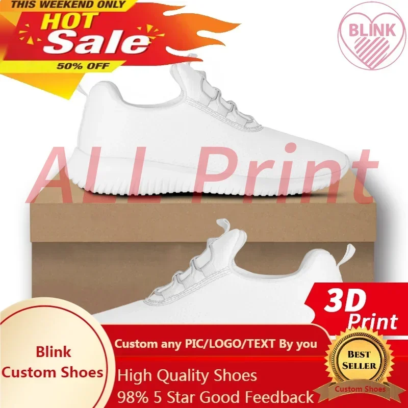 Aangepaste Lente Casual Schoenen Mannen Sneaker Trendy Comfortabele Mesh Mode Mannen 3d Print Custom Logo Alle Print Ontwerp Diy Gratis Ontwerp