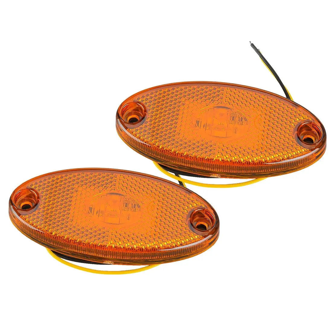 2pcs 12V Motorhome Caravan Amber LED Oval Side Marker Light Lamp Fit For Jokon SMLR2012