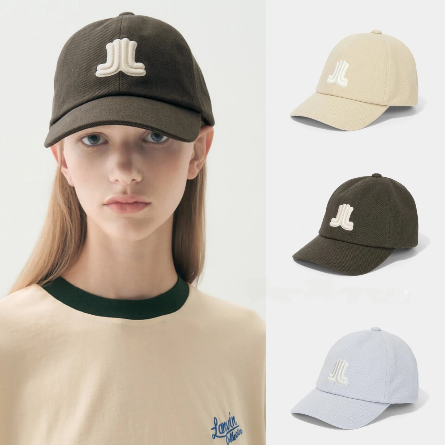 Pure Cotton Embroidered Baseball Cap Korean Style Letter Casual Simple Sunshade Duckbill Cap Daily Wear Commute Essential
