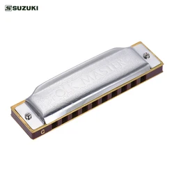 Folkmaster Blues Harmonica Standard Key of C A B E F G Key 10-Hole 20 Tones Diatonic Blues Gaita Harmonica for Beginner