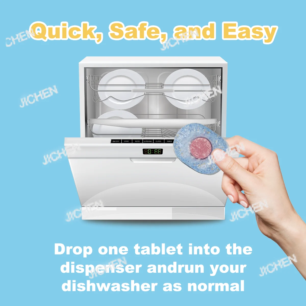 

30PCS Heavy Oil Removal Dishwasher Tablets Metalware Safety Multi-Pack Dishwasher