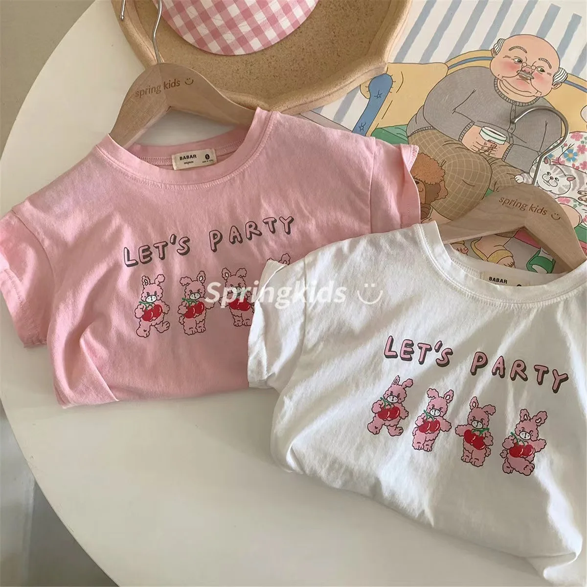 2025 Summer New Children Short Sleeve T Shirts Cotton Boys Girls Versatile Casual Tee Baby Cute Cartoon Print Tops Kids Clothes
