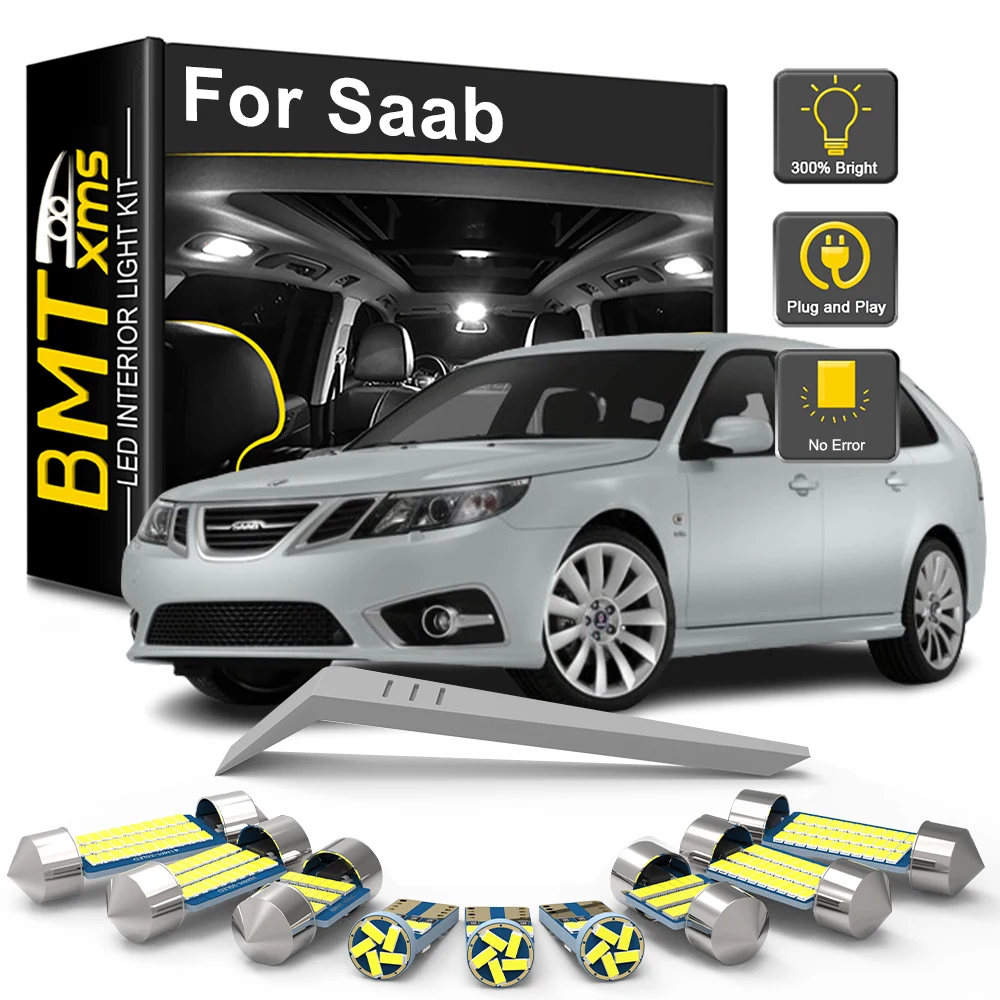 

BMTxms For Saab 9-3 9-5 93 95 YS3D YS3F YS3E YS3G 9-2X 9-3X 9-4X 9-7X 92X 93X 94X 97X Aero LED Interior Light Bulb Kit Car Lamp