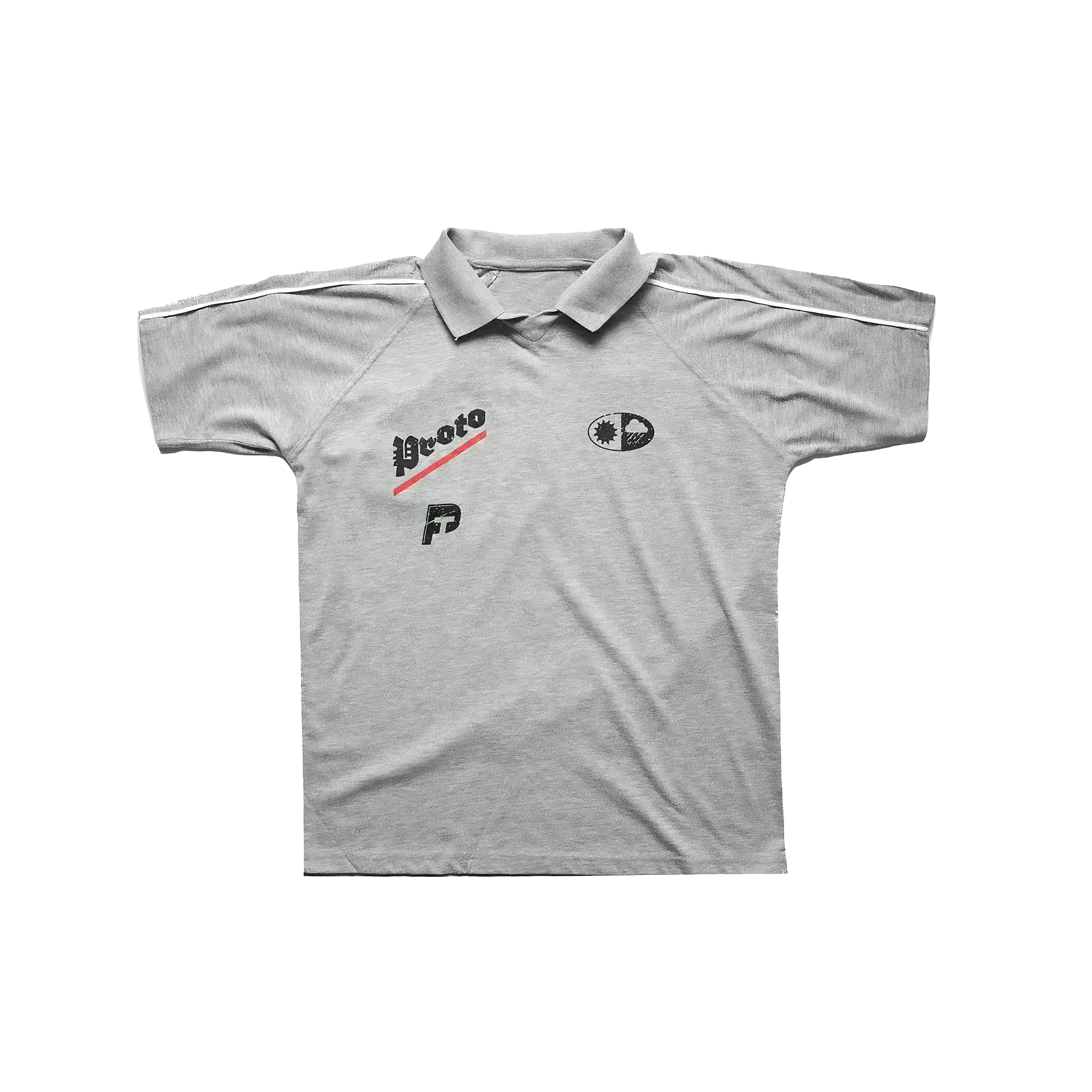 Gray Collared Short Sleeve  T-Shirt Kanye Ye Style Casual Cotton Tee for Youth Summer Wear Fashionable Loose Fit  Shirt