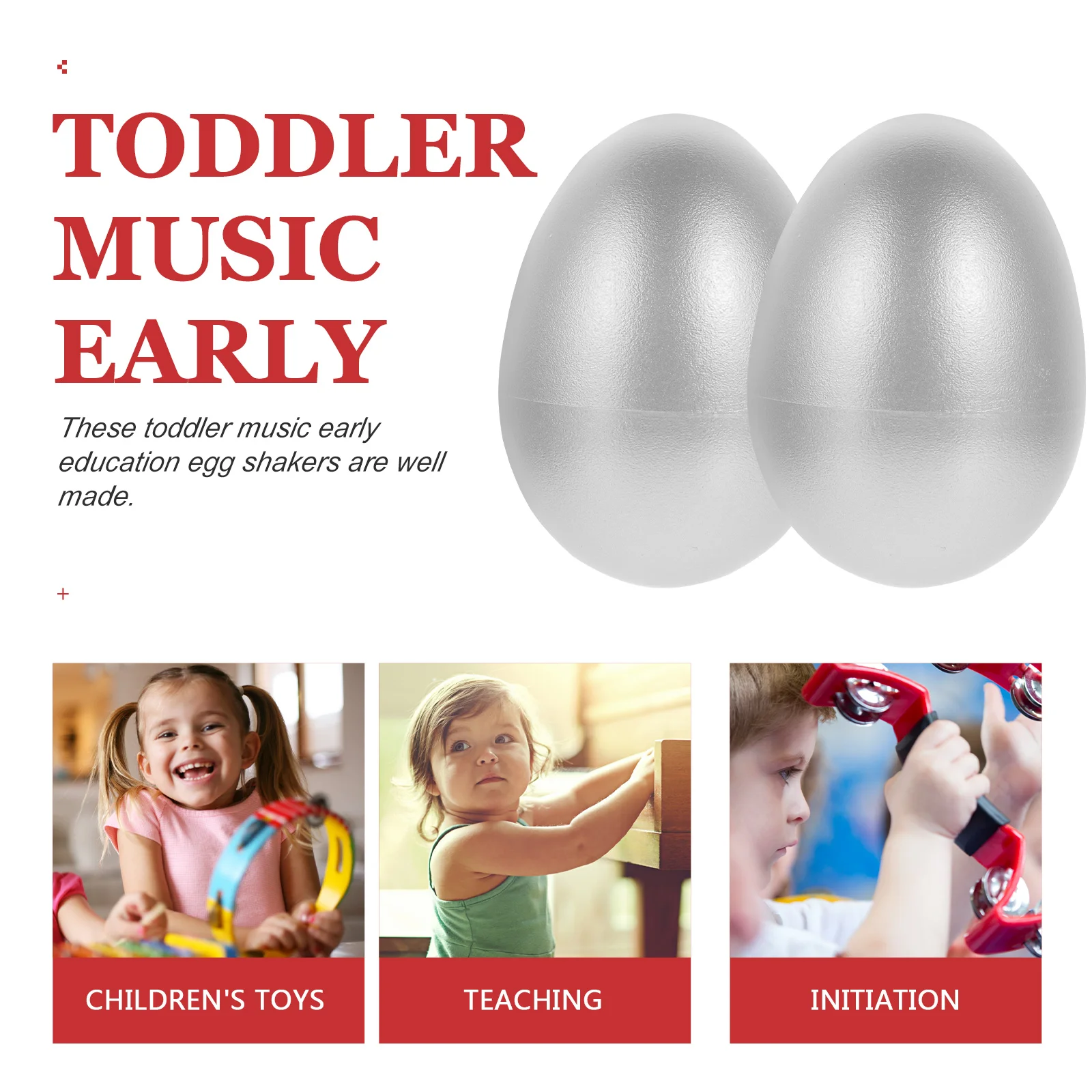 

2 Pcs Sand Egg Instrument Simulation Bells Toddler Musical Instruments Early Educational Eggs Plastic Baby