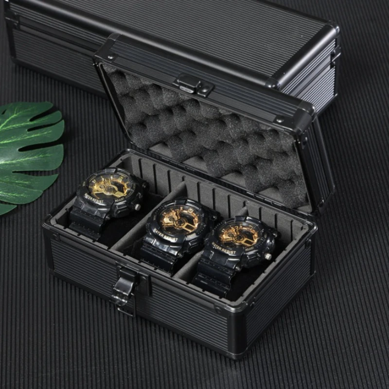 3 Slot Watch Box Aluminum Alloy Watch Storage Box High-end Luxury Organizer Case Glass Display Men's Wrist Watches Boxes Gift