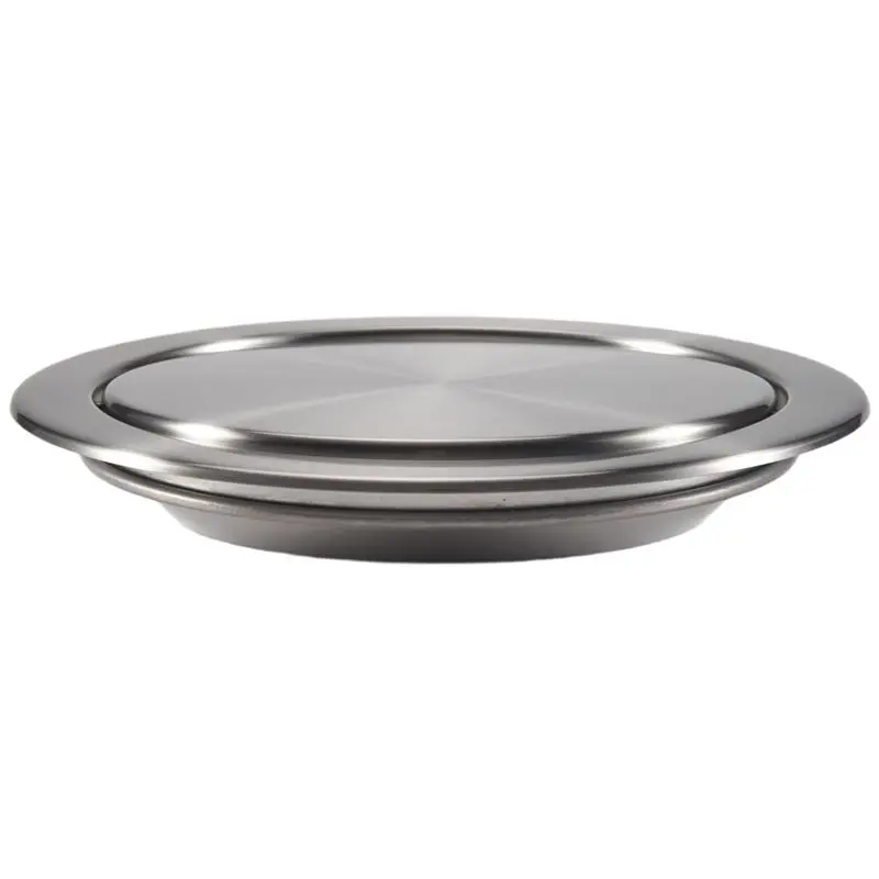 A53Q-Kitchen Flap Lid Stainless Steel Flush Recessed Built-In Balance Flap Cover Trash Bin Garbage Can Trash Lid Kitchen Counter