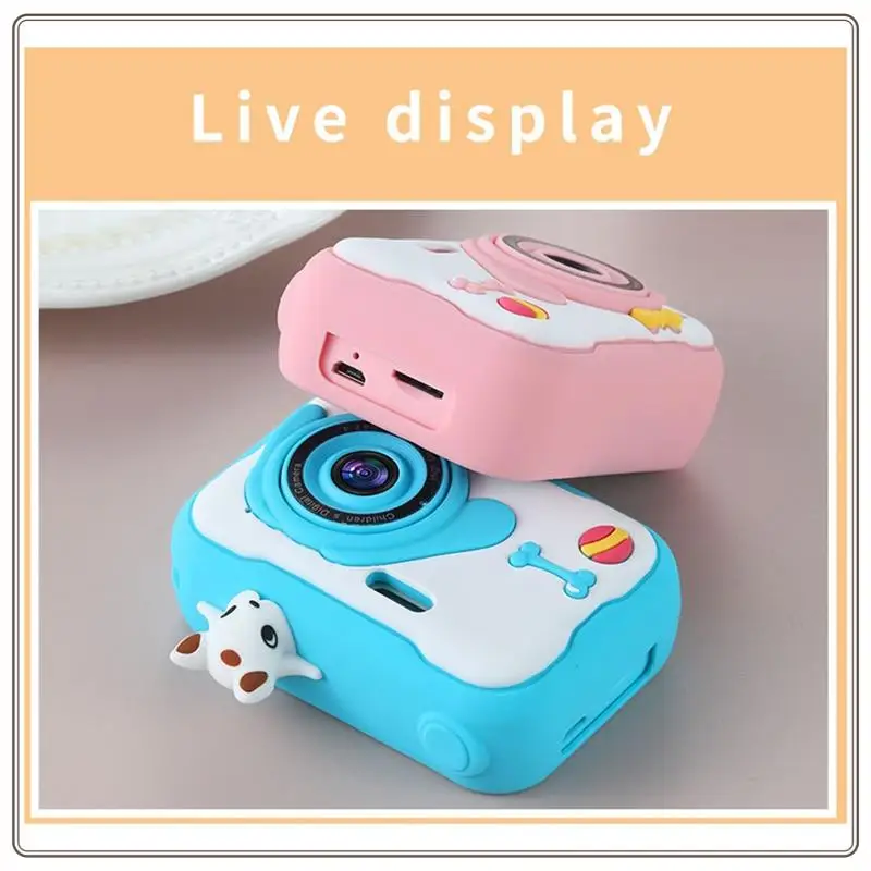 A8S HD Dual เลนส์ 4000W Pixel 5472X4104PX ความละเอียดภาพไม่มีการ์ดหน่วยความจํากล้องเด็ก, สีฟ้าติดตั้งง่าย