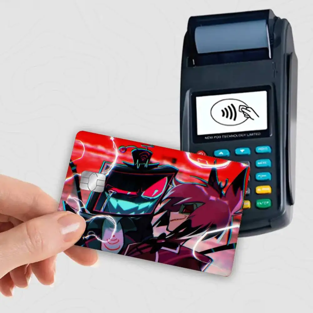 Hazbin VOX H-Hotel Trust Us  Waterproof Film Skin Cover Credit Card Stickers Debit Front Bank Bus Pass