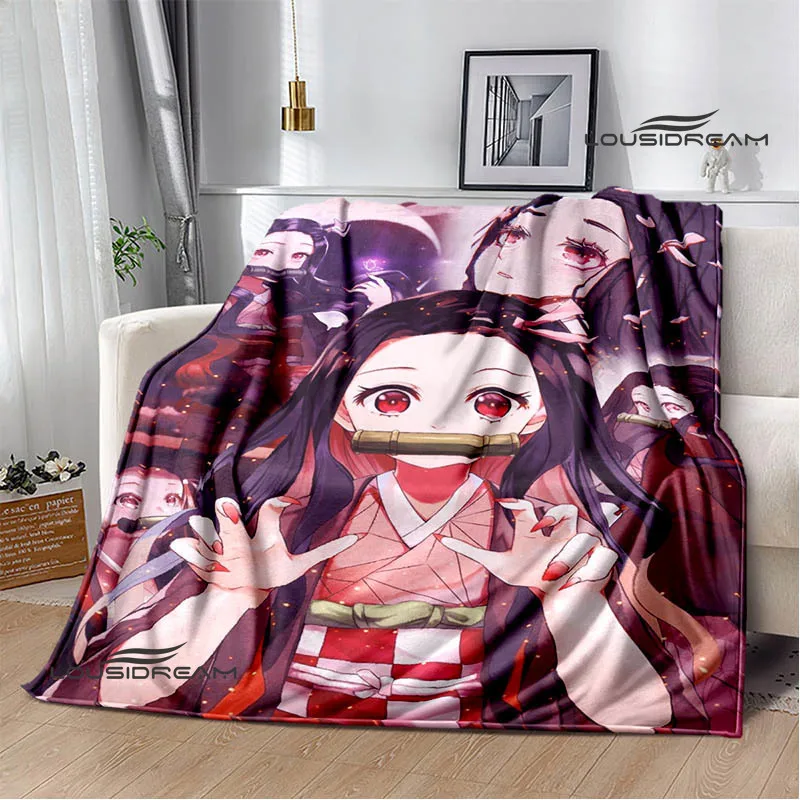 Demon Slayer Printed Blanket Kids Warm Blanket Flannel Soft and comfortable blanket picnic blanket Birthday Gift