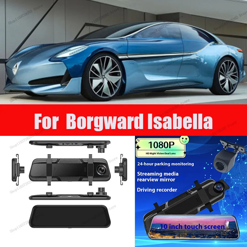 

For Isabella 4K WIFI GPS Car Dvr Mirror Dash CamDual Lens Dashcam Drive Recorder Stream RearView Mirror IPS Screen Camera