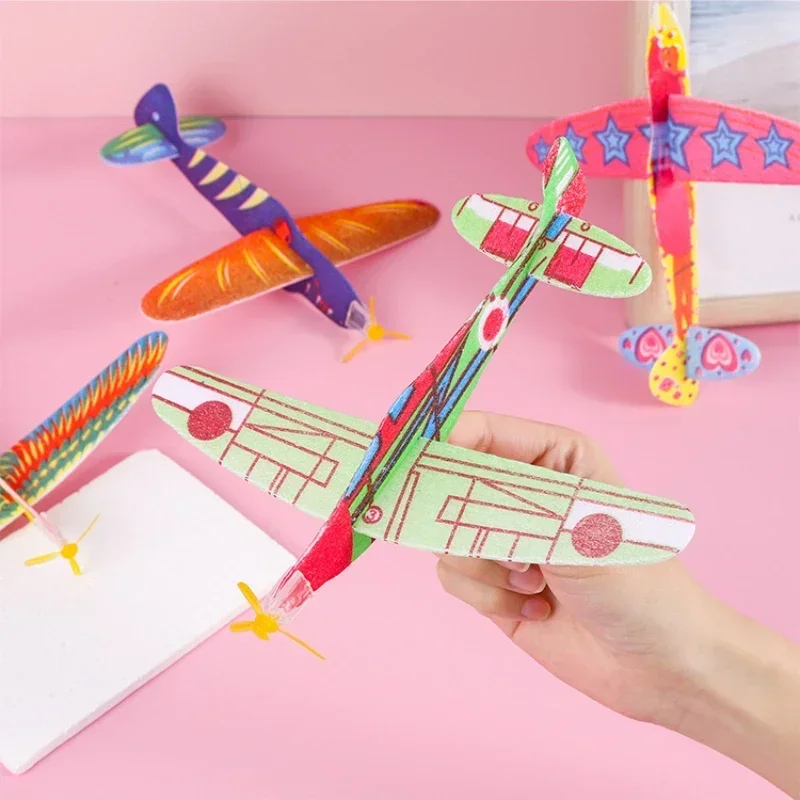 Mini Aircraft Toy Children DIY Hand Throw Flying Glider Plane Foam Airplane Model Party Game Kindergarten Small Toys for Kids