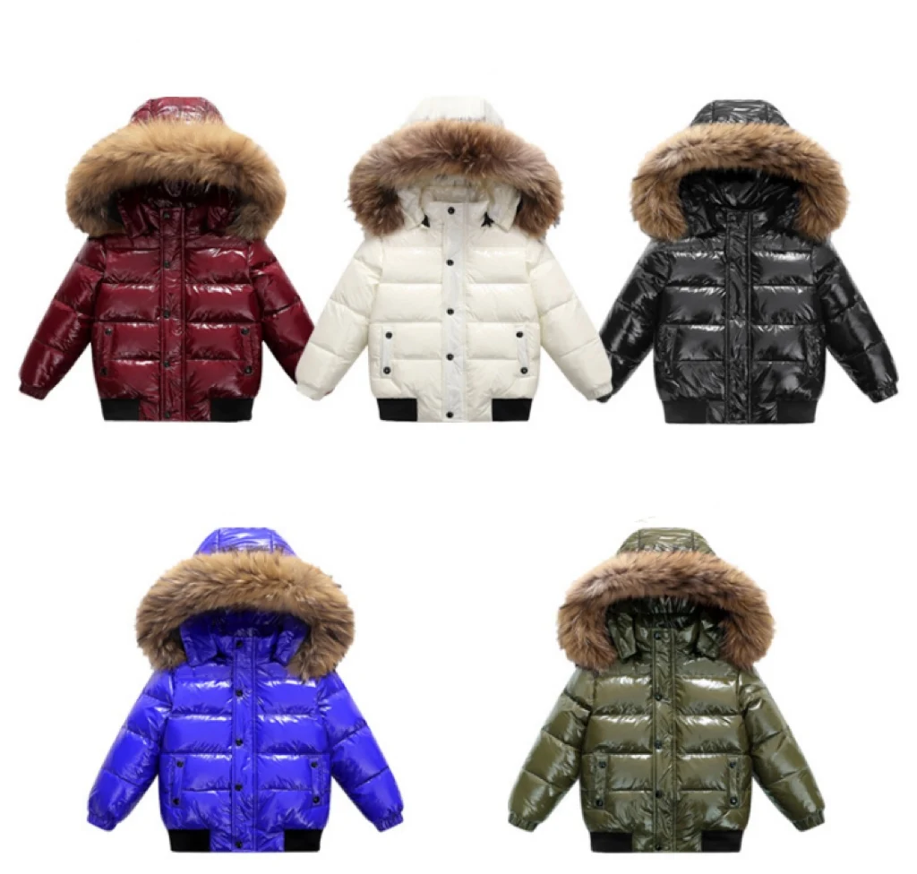 2-10Y Kinder Echte Daunenjacke Kinder Großer Pelzkragen Verdickte Jungen Mädchen Warme Jacke Wasserdicht Teenager Wintermantel – Detail 2