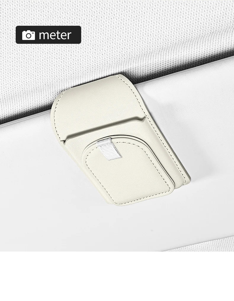 Auto-Sonnenblenden-Brillenhalter aus PU-Leder, magnetischer Brillen-Aufbewahrungskoffer, Karten- und Ticket-Organizer-Clip, Auto-Innenzubehör – Detail 19