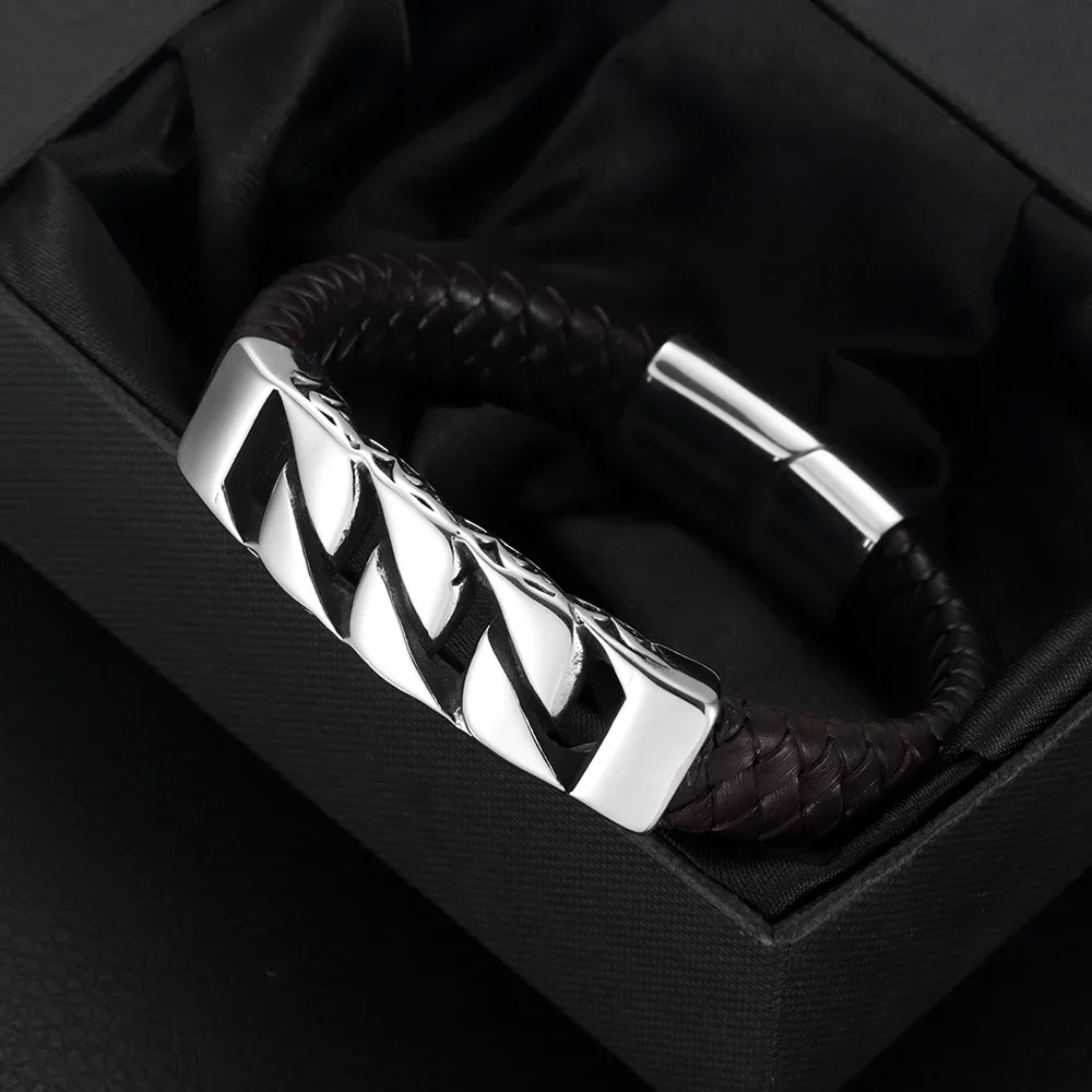 Stainless Steel Connectors Punk Chain Connect 12*6mm Leather for DIY Bracelet Findings Jewelry Making Accessories