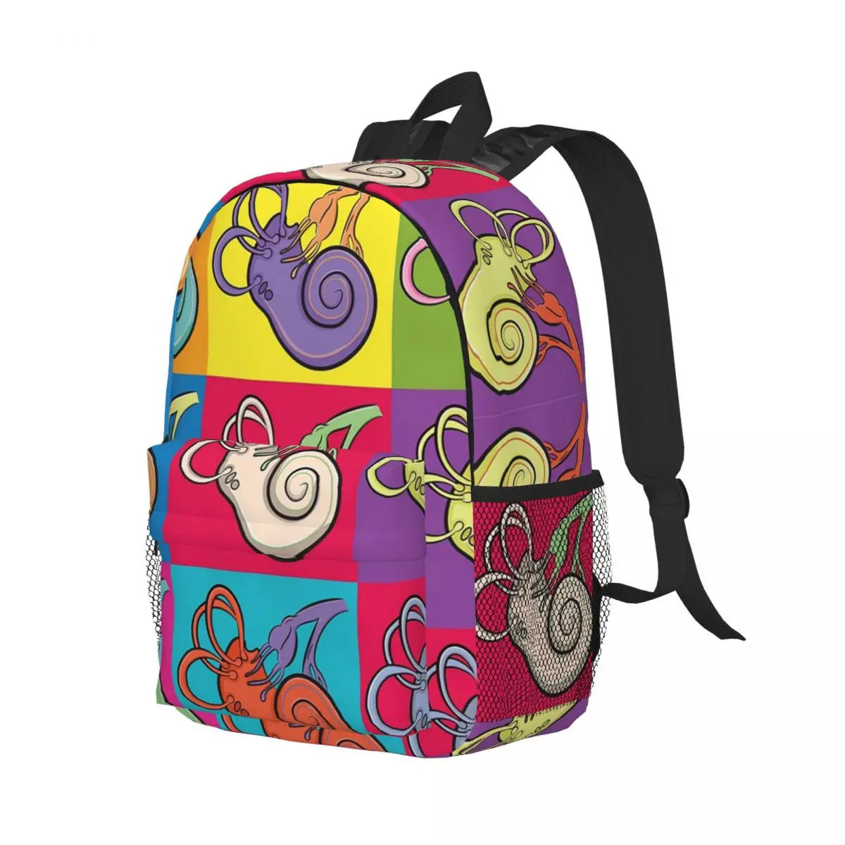 Mochila con ilustración colorida de Anatomía de oído interior para adolescentes, mochila escolar informal para niños, bolso de hombro para computadora portátil