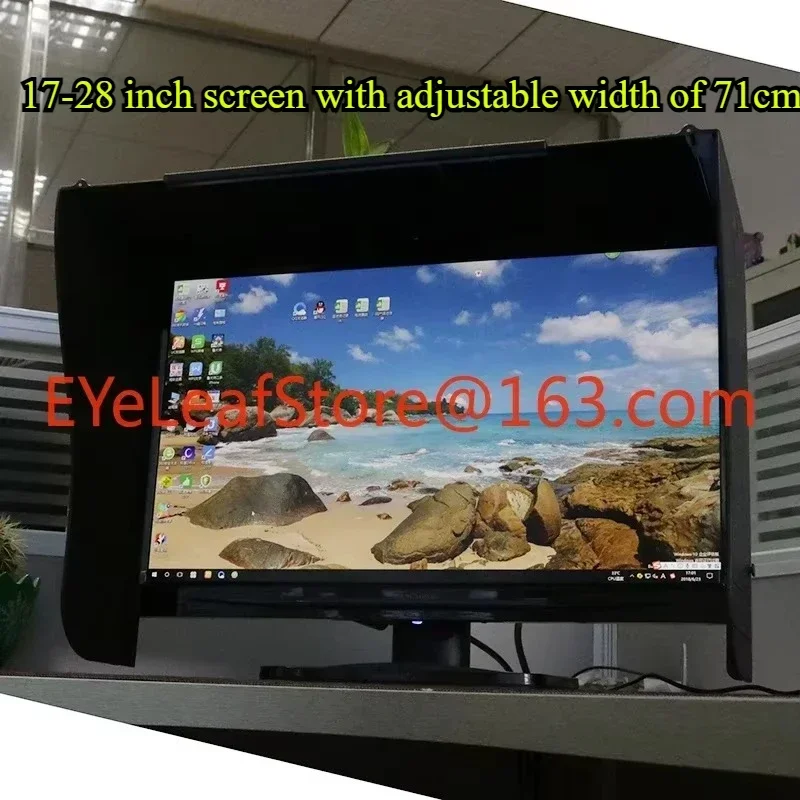 

Monitor Hood Tinted Shade Light Barrier Sun Visor 17-28 Inch Screen Width Adjustable 71cm Desktop Computer
