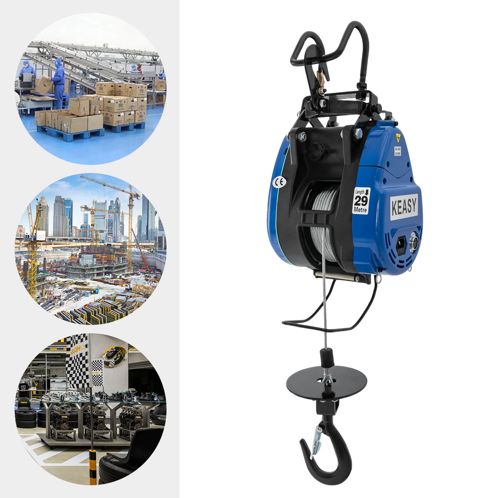 رافعة كهربائية 1300 وات 250 كجم رافعة كهربائية مع تعليق لاسلكي للتحكم عن بعد رافعة منزلية محمولة بناء سريع Ho #4