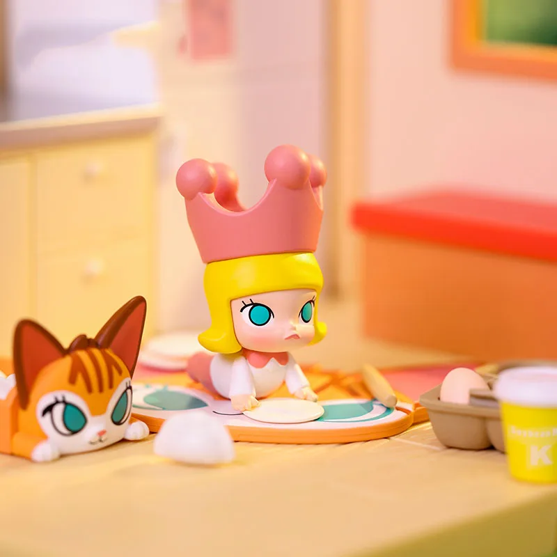 Popmart molly cozinha série caixa cega acho saco caixa mistério brinquedos boneca bonito anime figura ornamentos de mesa presente coleção