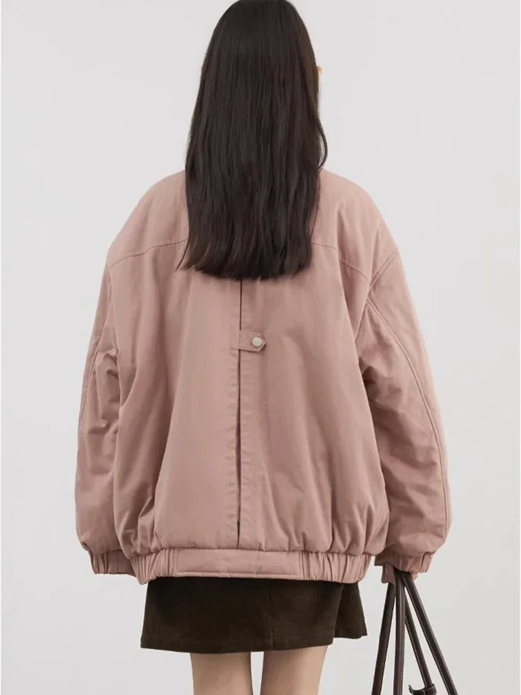 CHIC VEN Fashion Women Jacket Solid Loose Casual Cotton Thick Warm Jackets Female Coat Workwear Autumn Winter 2024