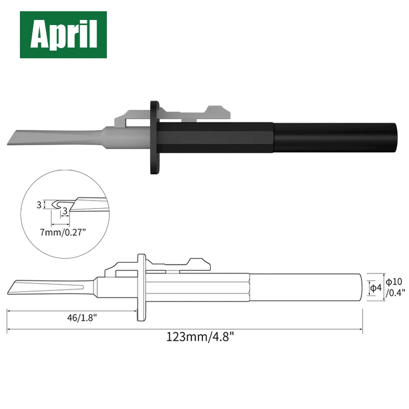 2pcs Test Hook Clip Insulated Non-destructive Puncture Probe Built-in Spring Compatible with 4mm Banana Connector Test Tool