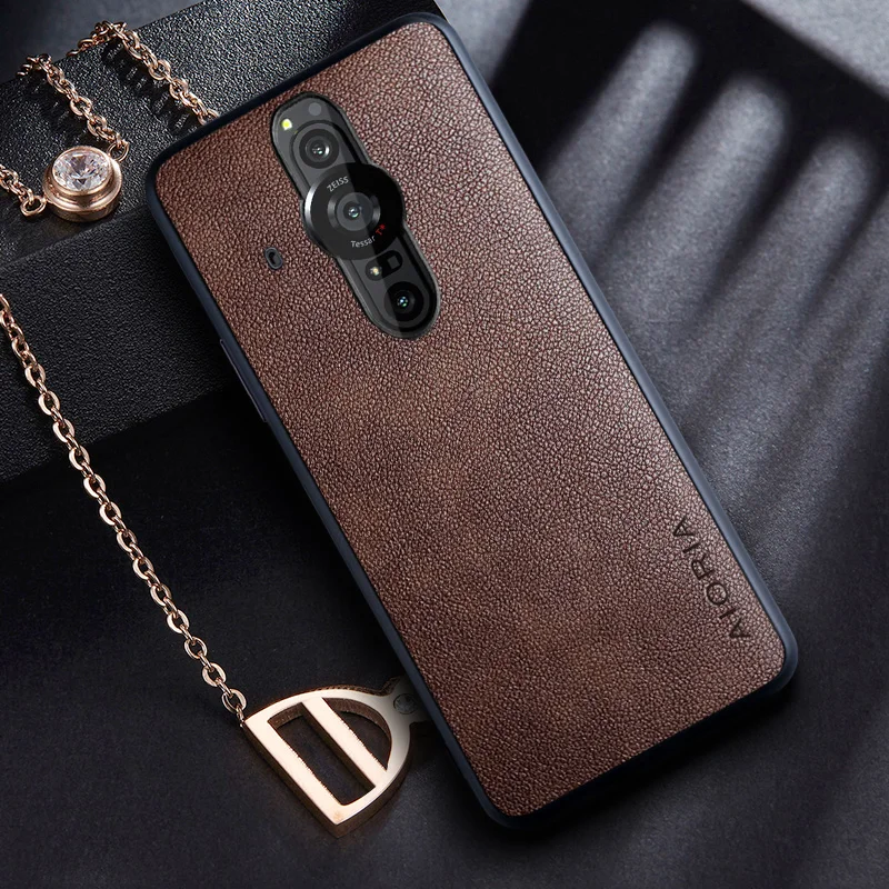Capa para sony xperia pro i coque com negócios retro couro do plutônio design da pele capa de telefone para sony xperia pro i caso capa funda