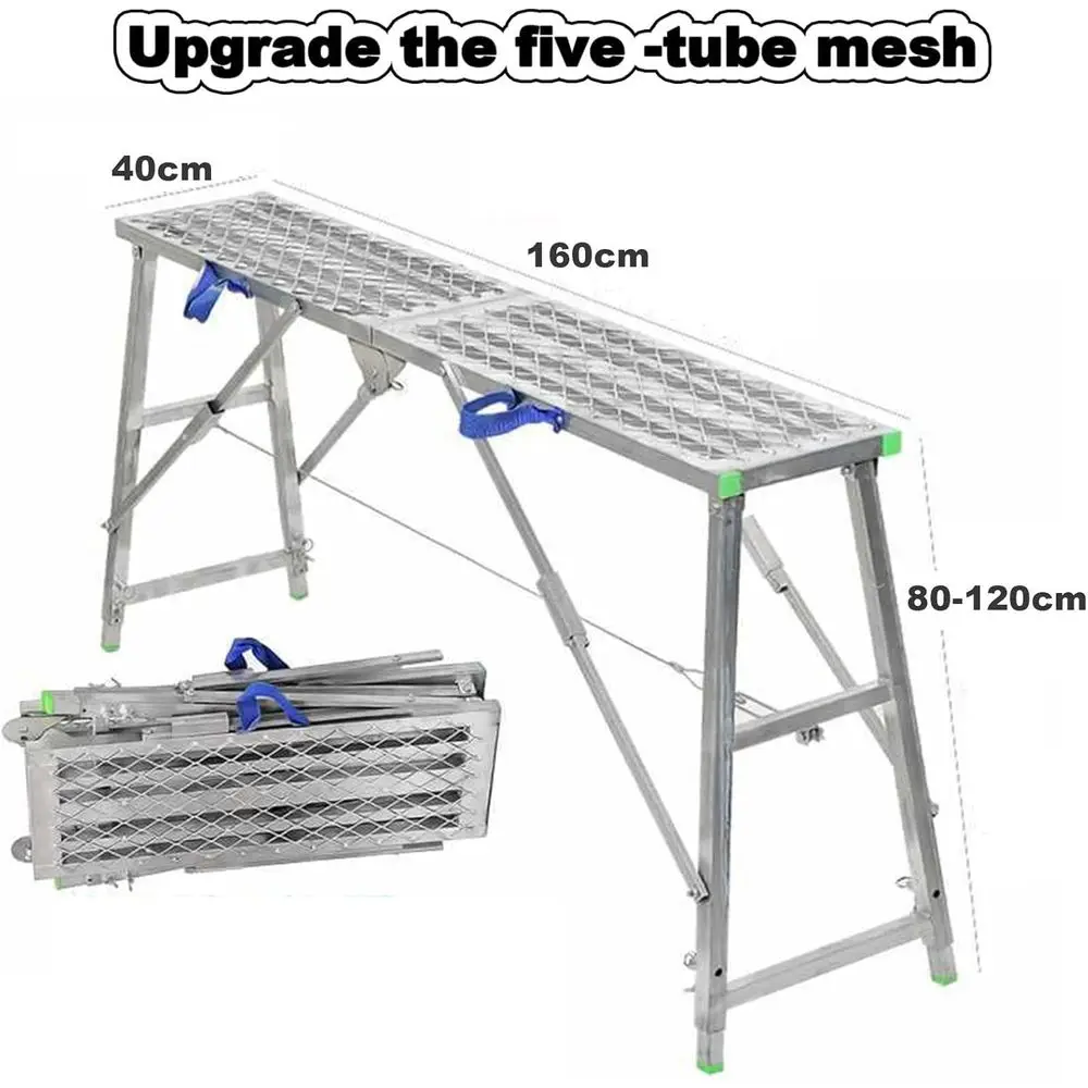 Adjustable Height 180cm Multi-Purpose Step Ladder for Cleaning, Maintenance, and Heavy-Duty Work Bench