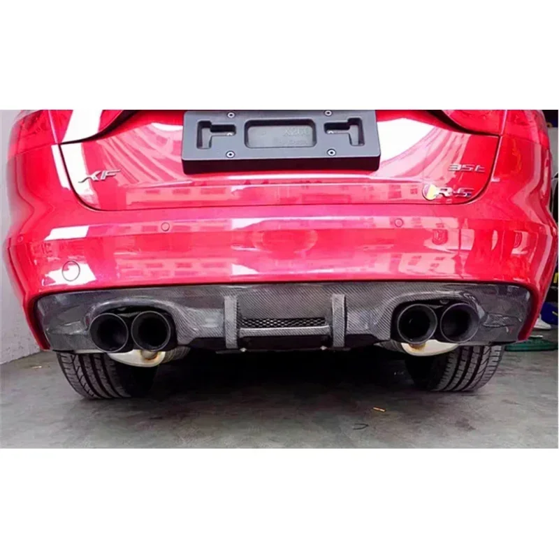

For Jaguar XF 2016 2017 2018 High Quality Carbon Fiber Trunk Rear Bumper Lip Diffuser Splitters & Exhaust Spoiler Body Kit Cover