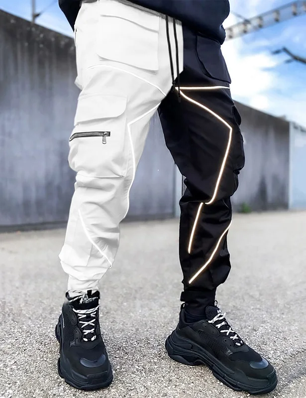 Mens Cargo Pants Hip Hop Techwear Harem Pant Jogger Sweatpants with Pockets Jogging Punk Cargo Pants for Men Cargo Harem Pants