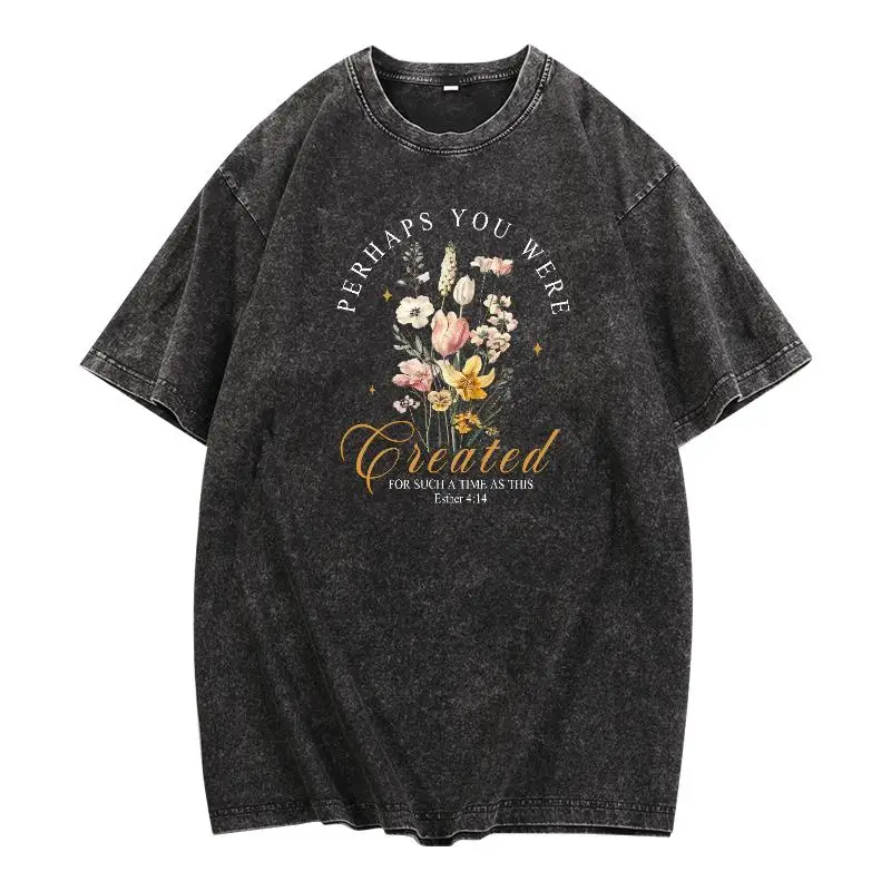 

Trendy Washed - faith Tee: Make a Fashion Statement with a Cool and Unique Washed - effect Religious - floral Graphic