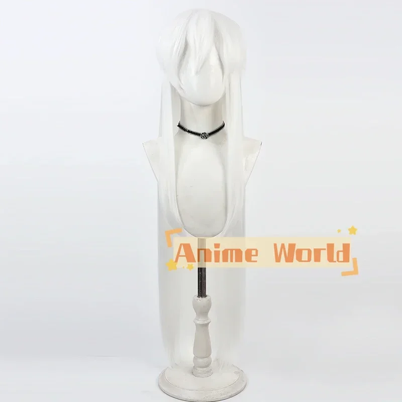 Anime Sesshoumaru Cosplay Wigs 100cm Long White Styled Heat Resistant Synthetic Hair Wig + Wig Cap