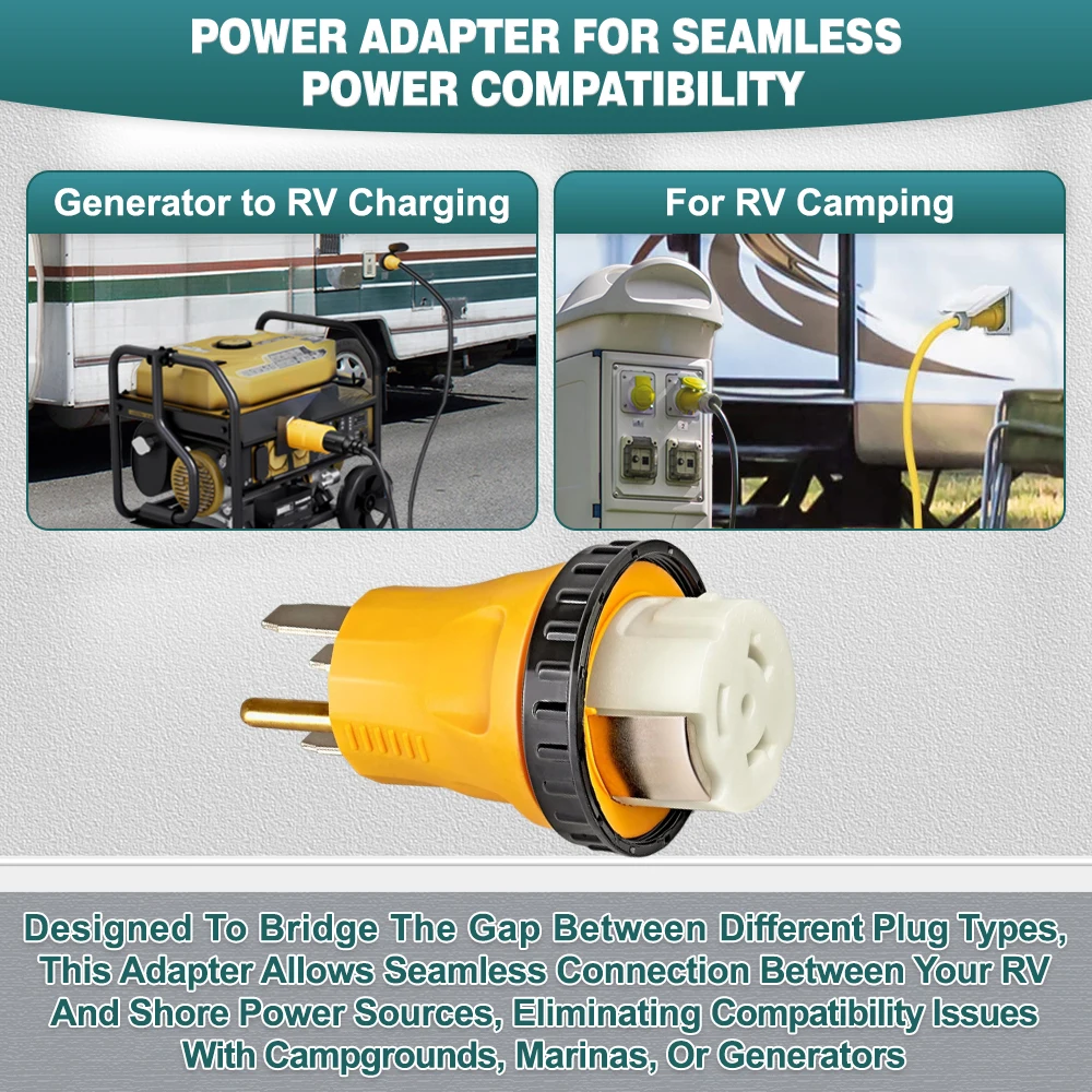 Dla Camco Progressive Renogy NEMA 14-50P męski na SS2-50R żeński 125 V/250 V RV Generator kabel adapter wtyczki typy wtyczek amerykańskich