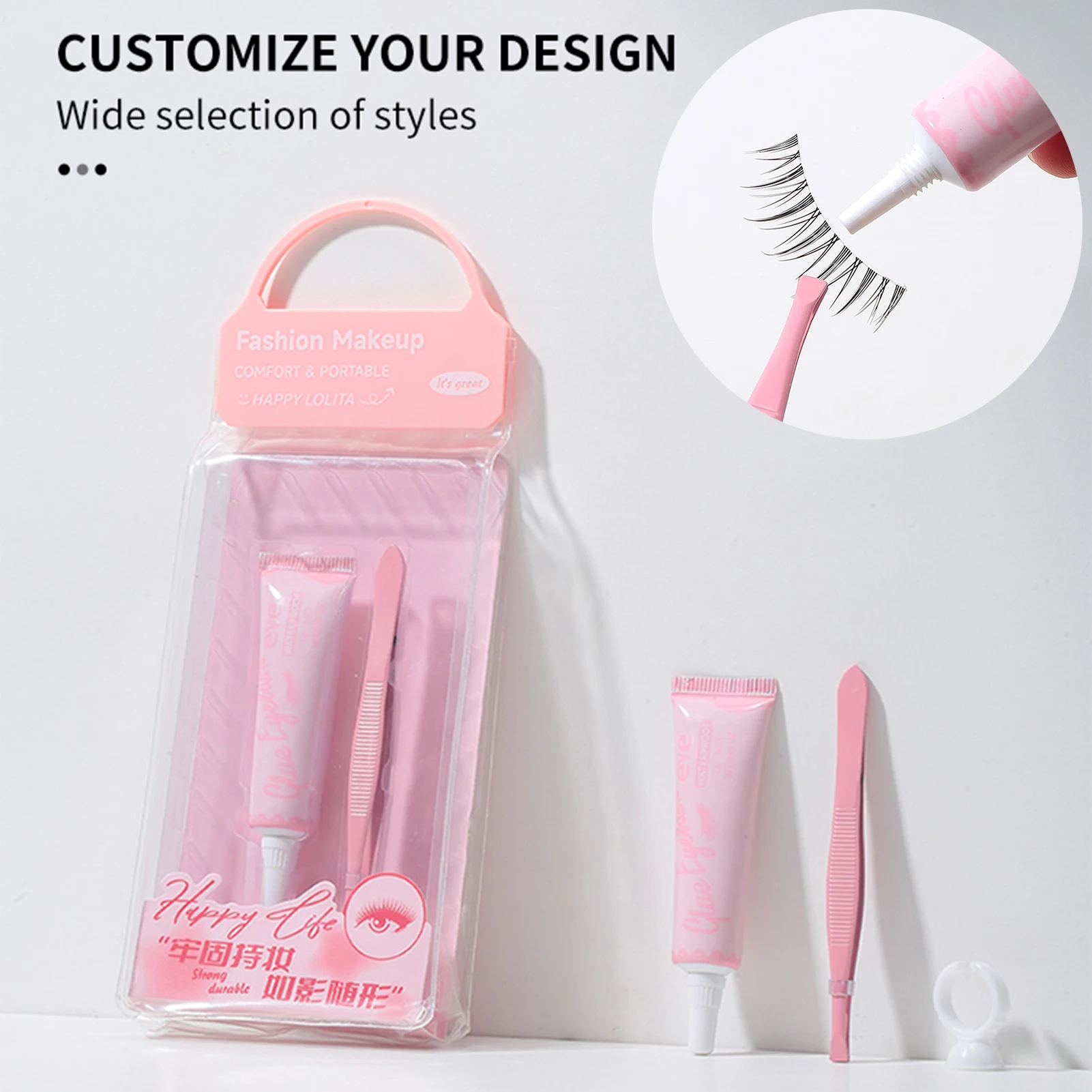 Ensemble d'outils professionnels d'extension de faux cils, avec tasse de colle, kit de pincettes, accessoires d'outils de maquillage pour Salon de bricolage