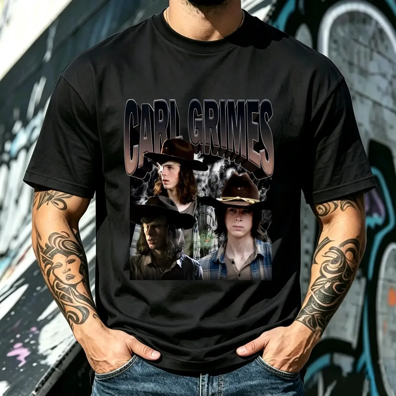 washed T Shirt Limited Carl Grimes Vintage 90s Oversize Chandler Riggs Homage Retro Class long or short sleeves vintage Washed